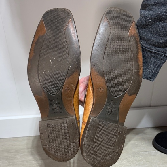 Nicola Benson Men's Tan Italian Leather Square Toe Slip-On Shoes Size 10.5 - Picture 6 of 9